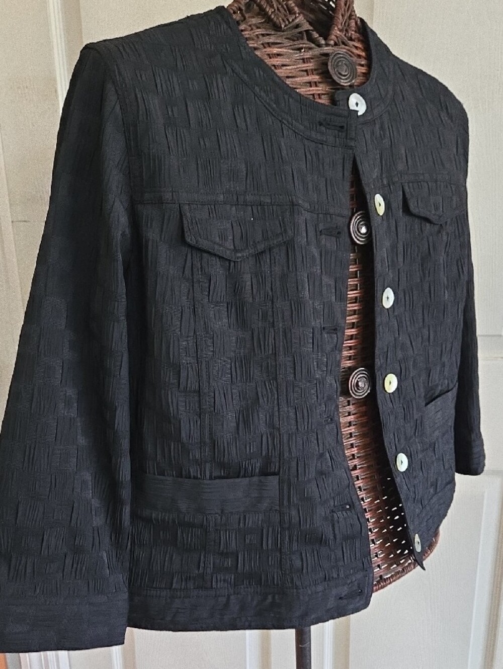 Ruby Rd. Black Textured Cropped Jacket - Picture 7 of 12